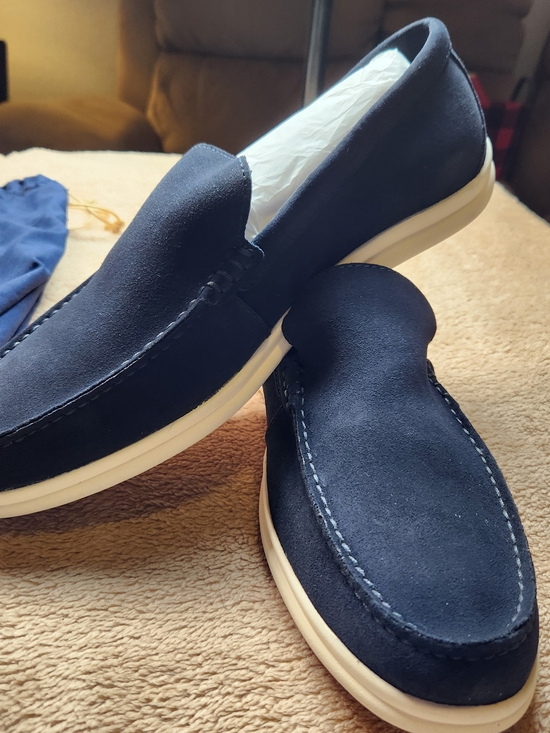 Johnston & Murphy Navy Venetian Emglish Sueade Slip On Size 13